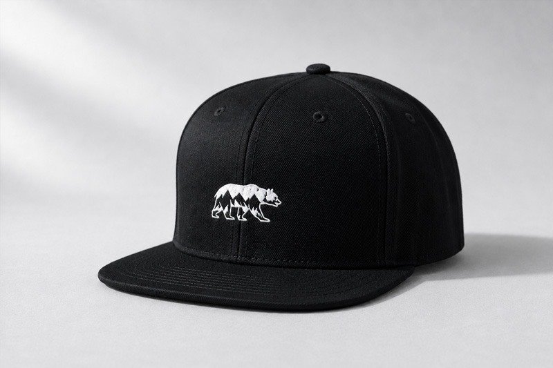 Embroidered hat and printed apparel